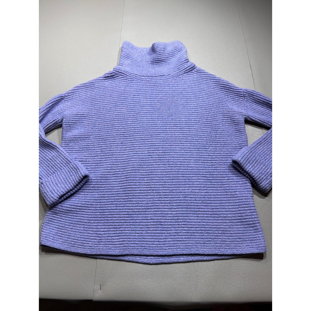 Pilcro Anthropologie Purple Ribbed Funnel Neck Knit Sweater Womens Medium